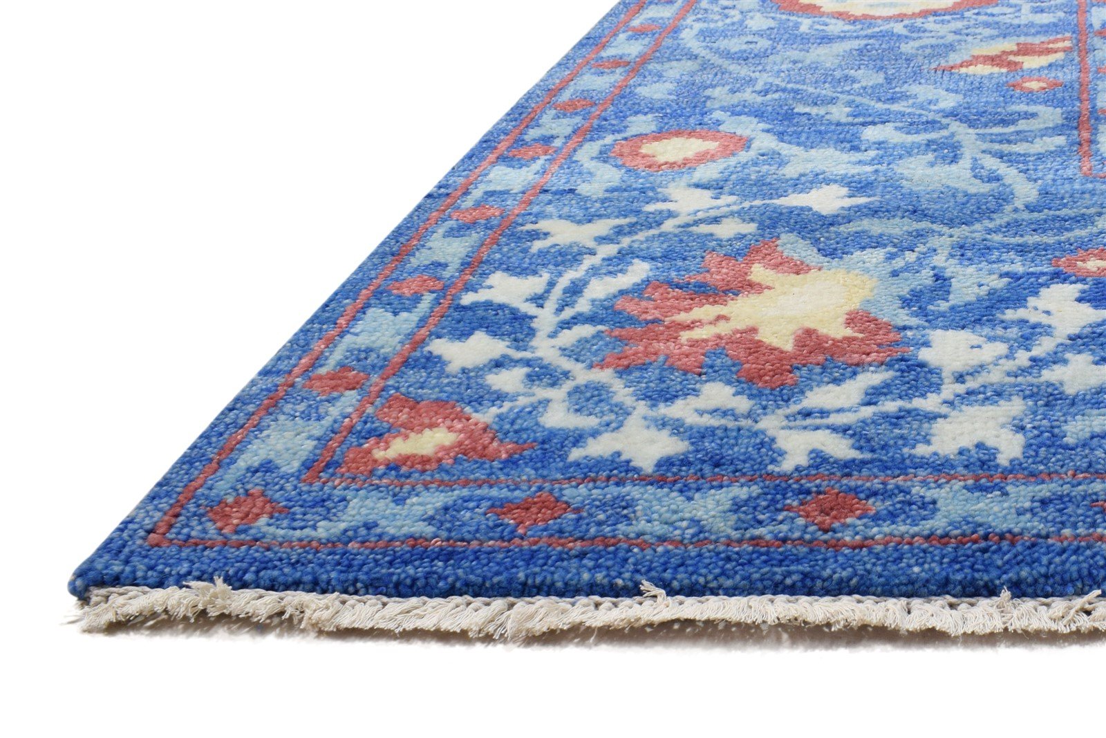 Blue Wool Rug 9' X 12' Persian Hand Knotted Mughal Oriental Extra Large Carpet 