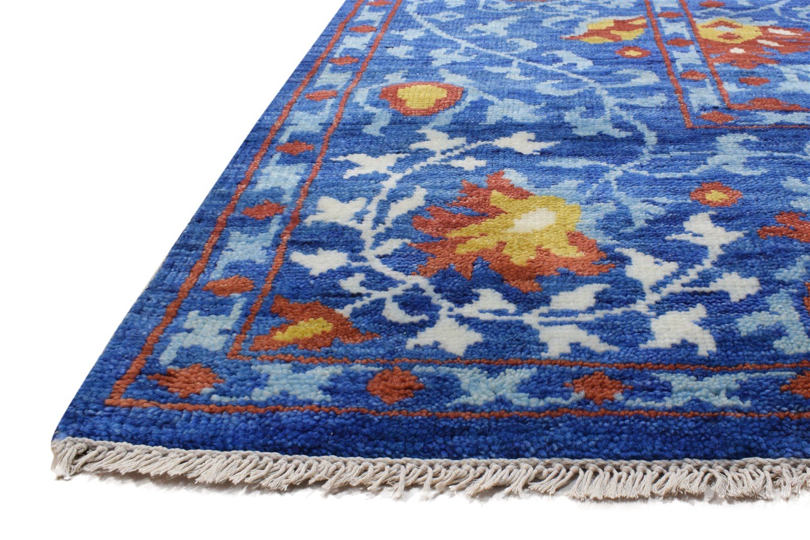 9' X 12' Rug Wool Blue Persian Hand Knotted Mughal Oriental Large Carpet 