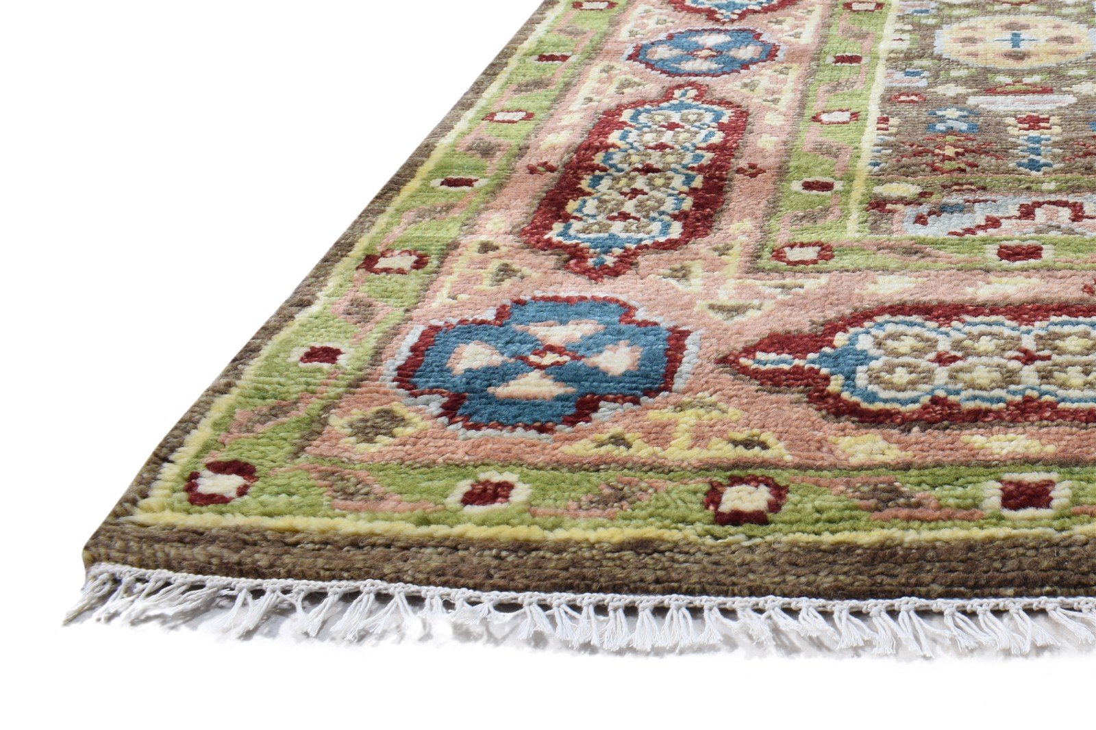 Brown Wool Rug 8' X 12' Persian Hand Knotted Khotan Oriental Large Carpet 