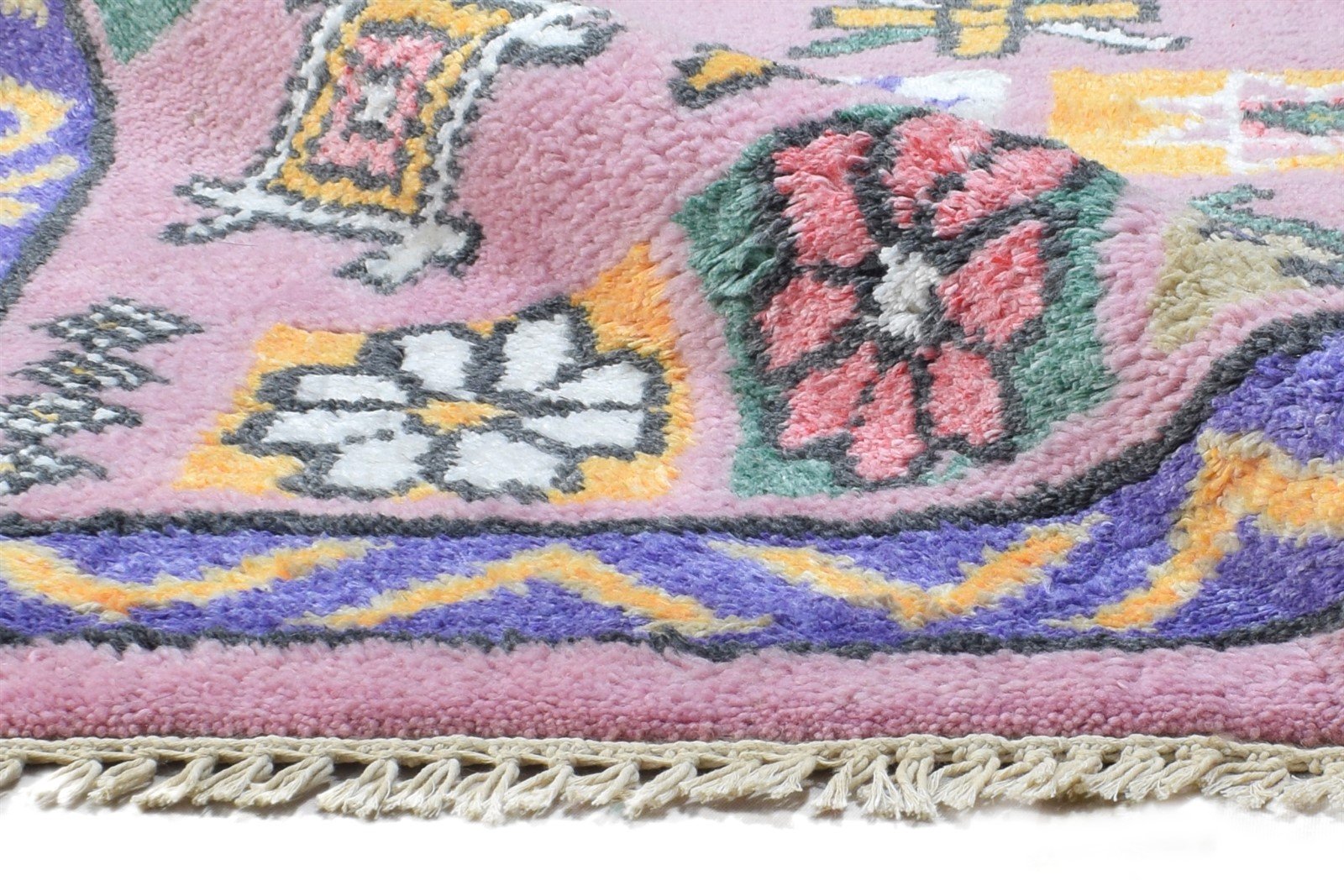 Pink Wool Rug 5' X 8' Persian Hand Knotted Mughal Oriental Room Size Carpet 