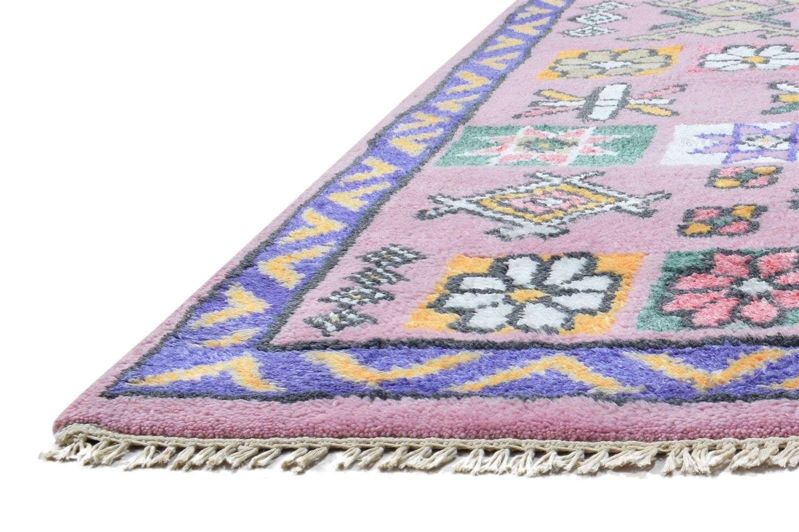 Pink Wool Rug 5' X 8' Persian Hand Knotted Mughal Oriental Room Size Carpet 