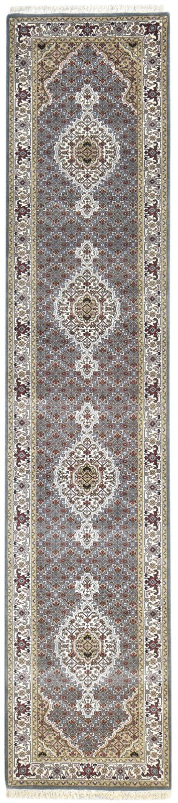 3' X 12' Rug Wool Grey Persian Hand Knotted Mir Oriental Small Runner 