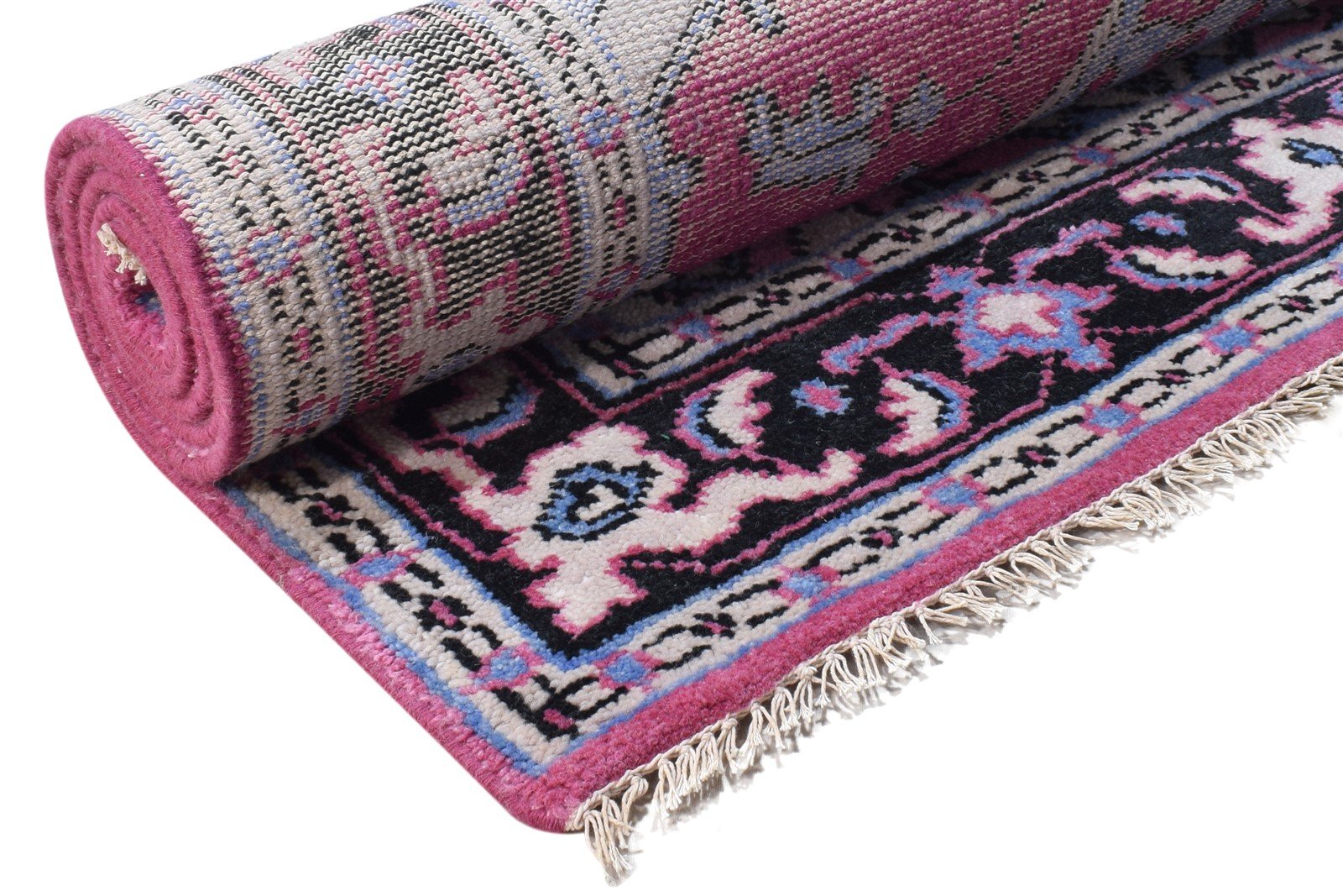 Hand Knotted Pink Wool Rug 4' X 8' Persian Serapi Oriental Room Size Runner 