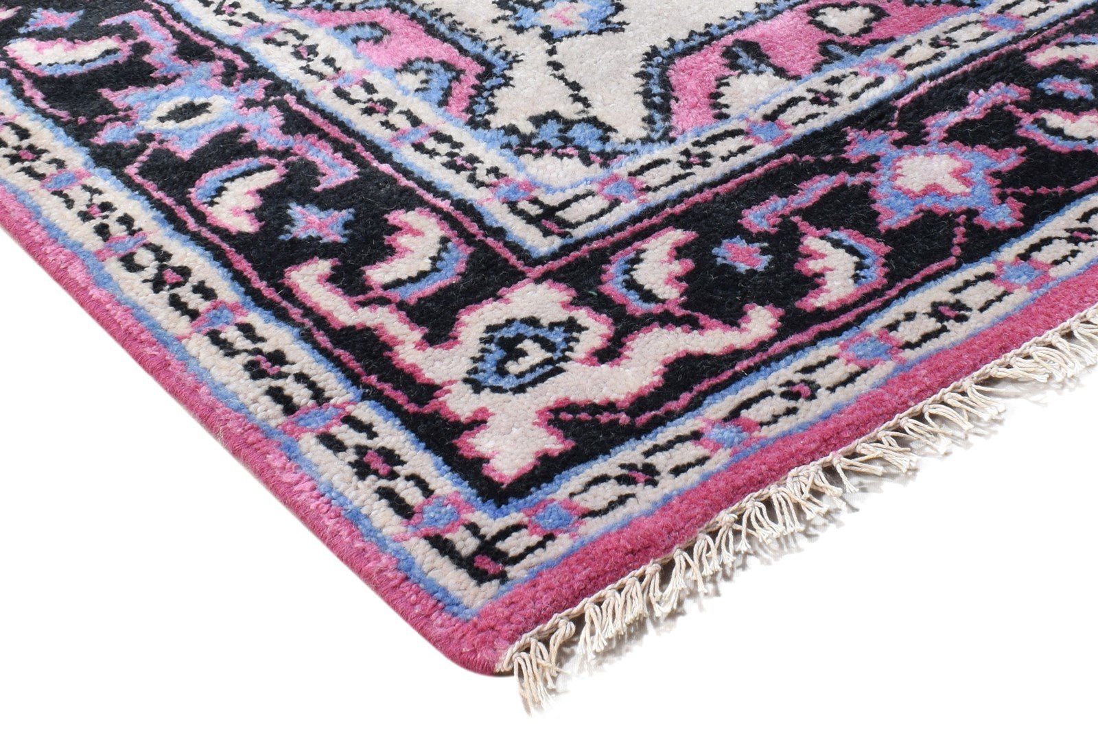 Hand Knotted Pink Wool Rug 4' X 8' Persian Serapi Oriental Room Size Runner 