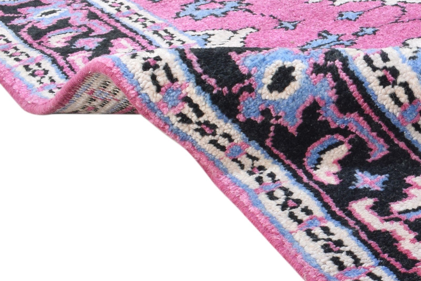 Hand Knotted Pink Wool Rug 4' X 8' Persian Serapi Oriental Room Size Runner 