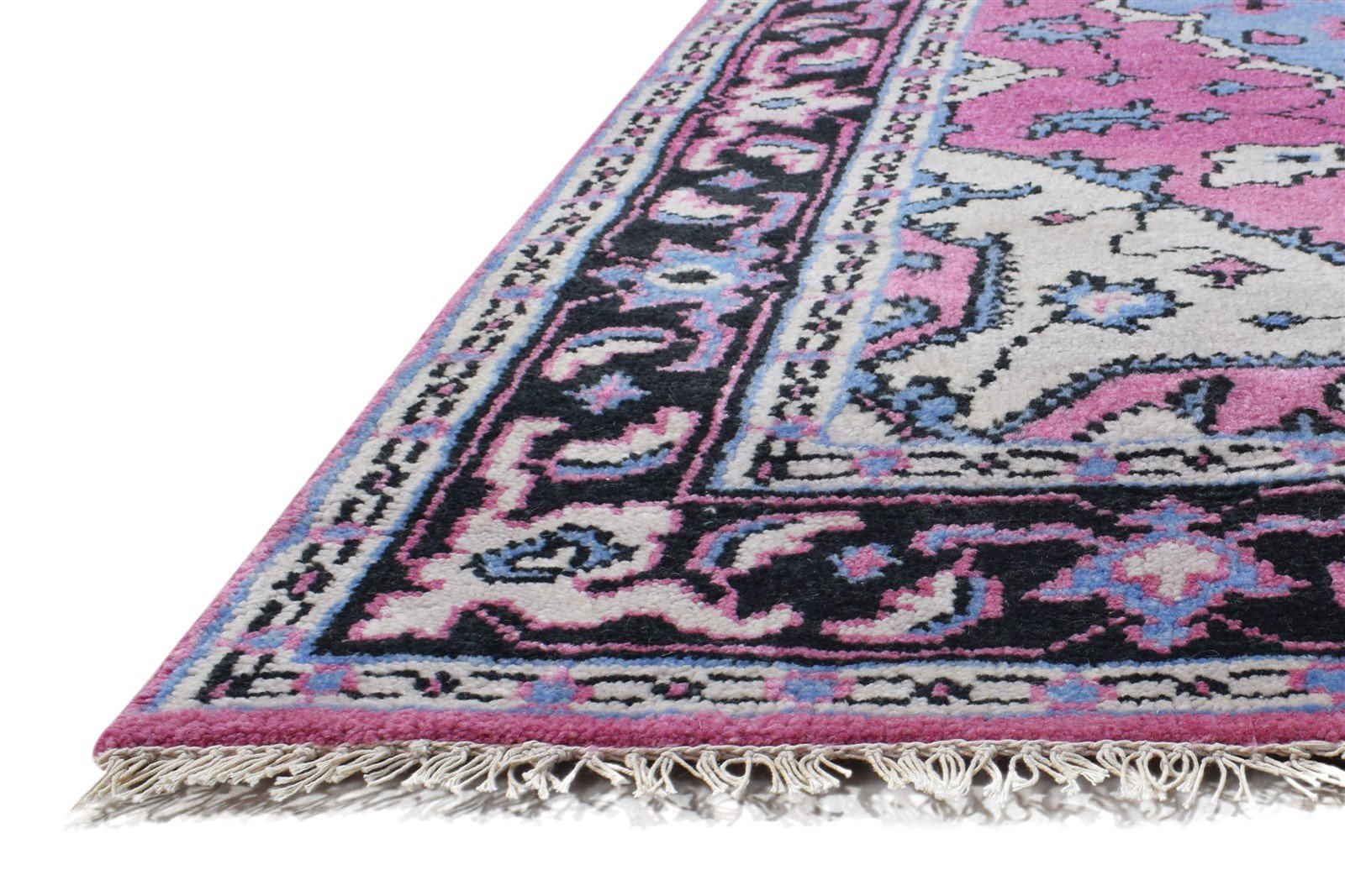 Hand Knotted Pink Wool Rug 4' X 8' Persian Serapi Oriental Room Size Runner 