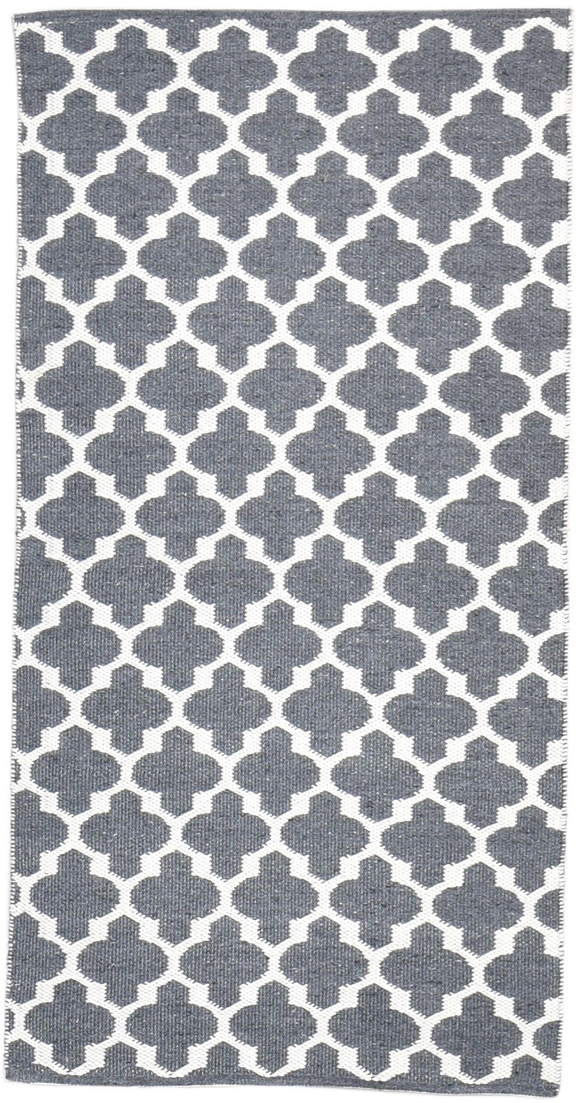 Jacquard Loom Grey Polypropylene Rug 2'6"x5 Modern Moroccan Trellis Small Carpet 