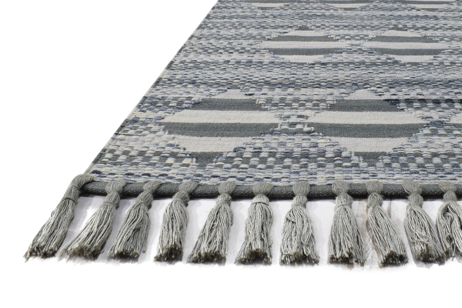 Wool Charcoal Rug 3' X 5' Modern Flatweave Scandinavian Striped Room Size Carpet 