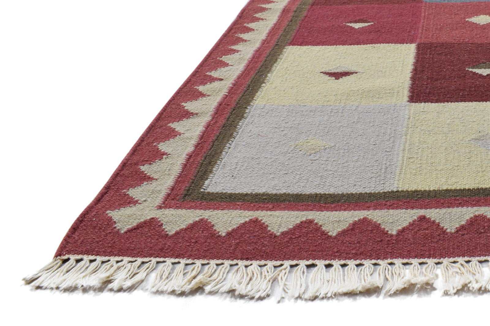 Dhurrie Multi Wool Rug 3' X 5' Persian Southwestern Oriental Room Size Carpet 