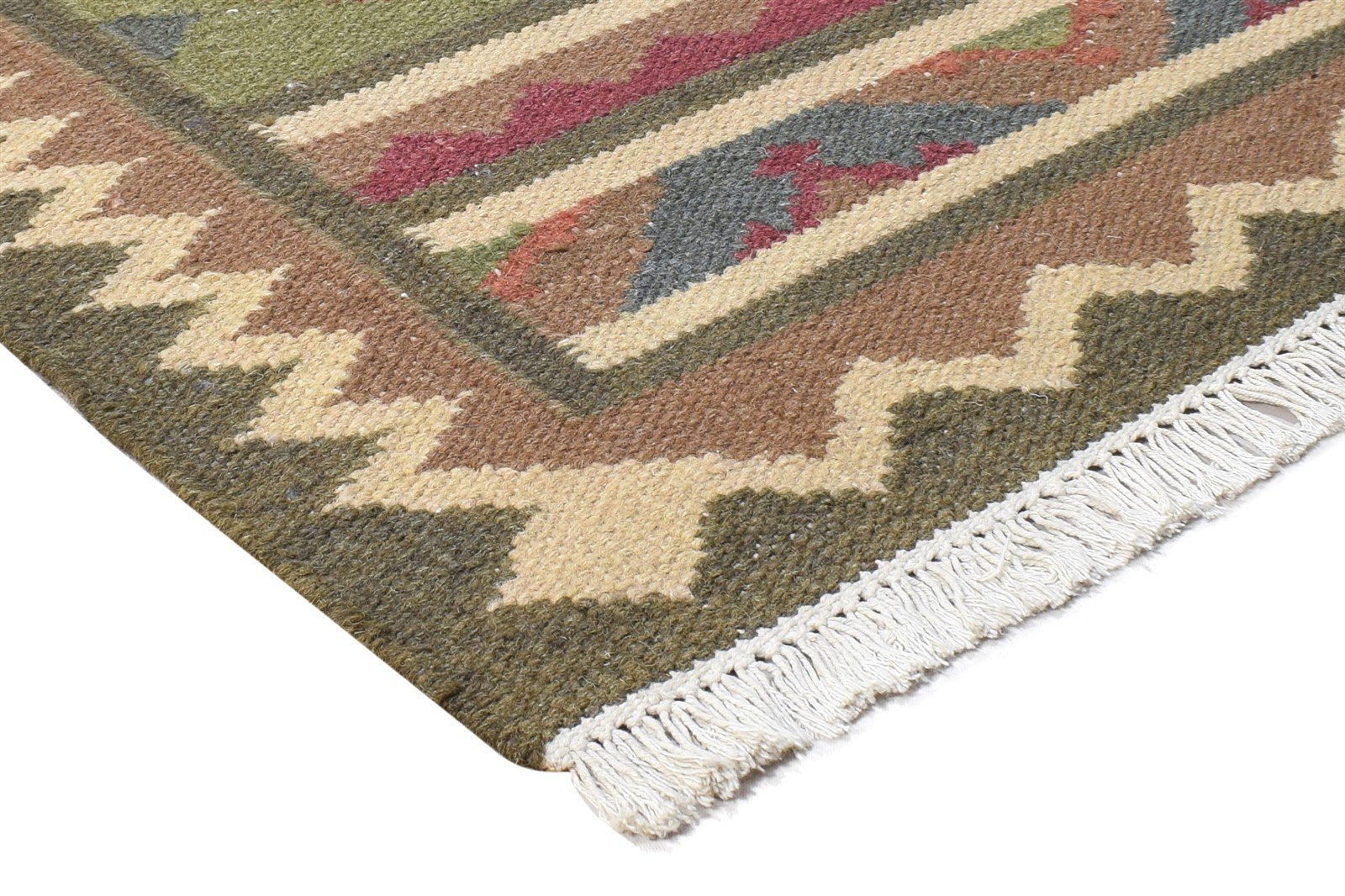 Dhurrie Multi Wool Rug 3' X 5' Persian Oriental Southwestern Room Size Carpet 