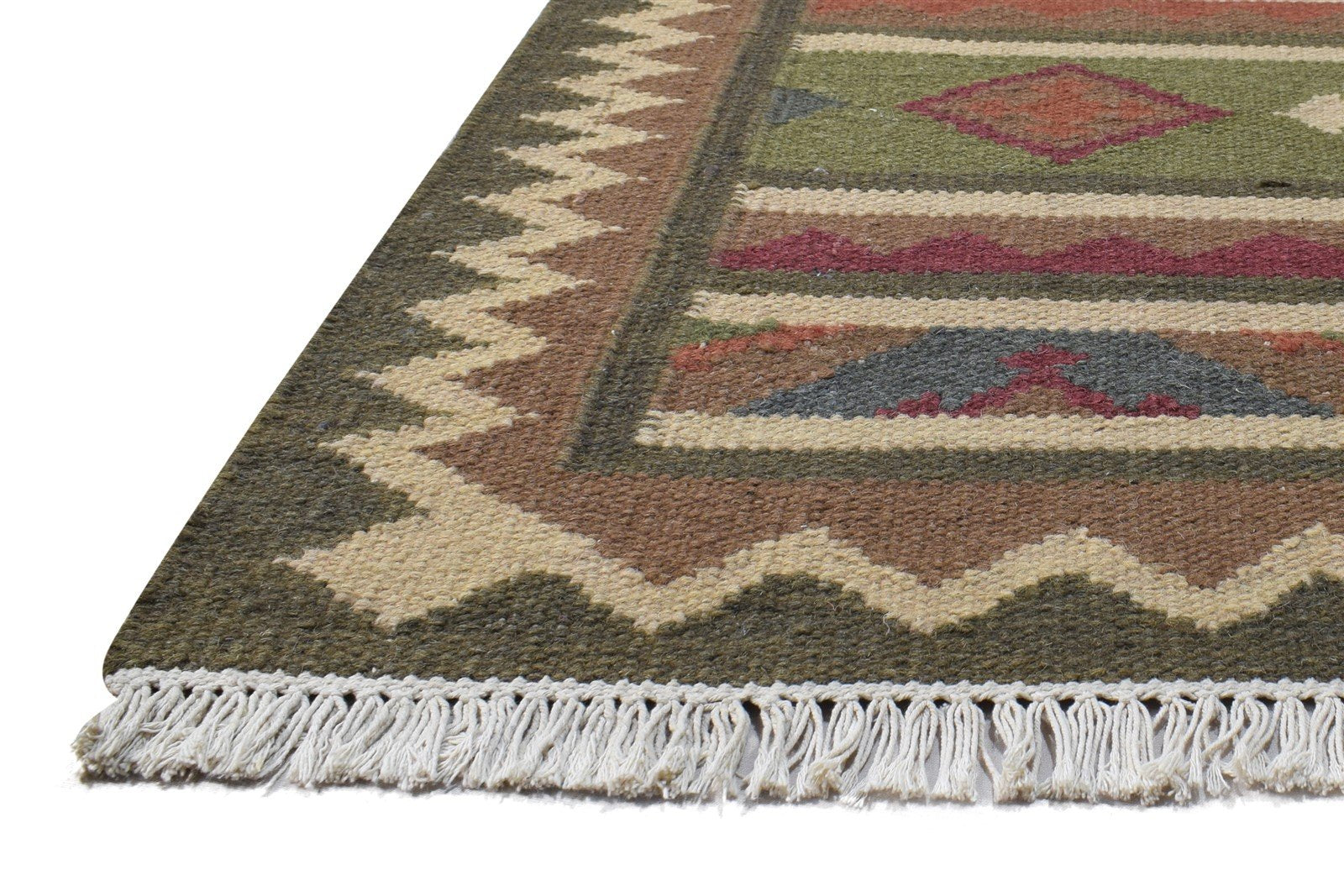 Dhurrie Multi Wool Rug 3' X 5' Persian Oriental Southwestern Room Size Carpet 