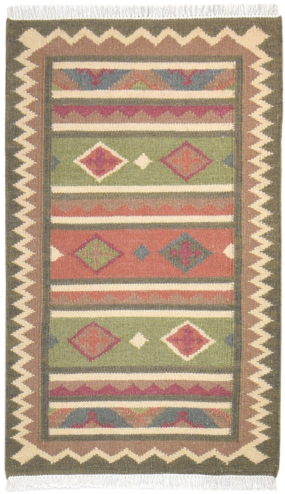 Dhurrie Multi Wool Rug 3' X 5' Persian Oriental Southwestern Room Size Carpet 