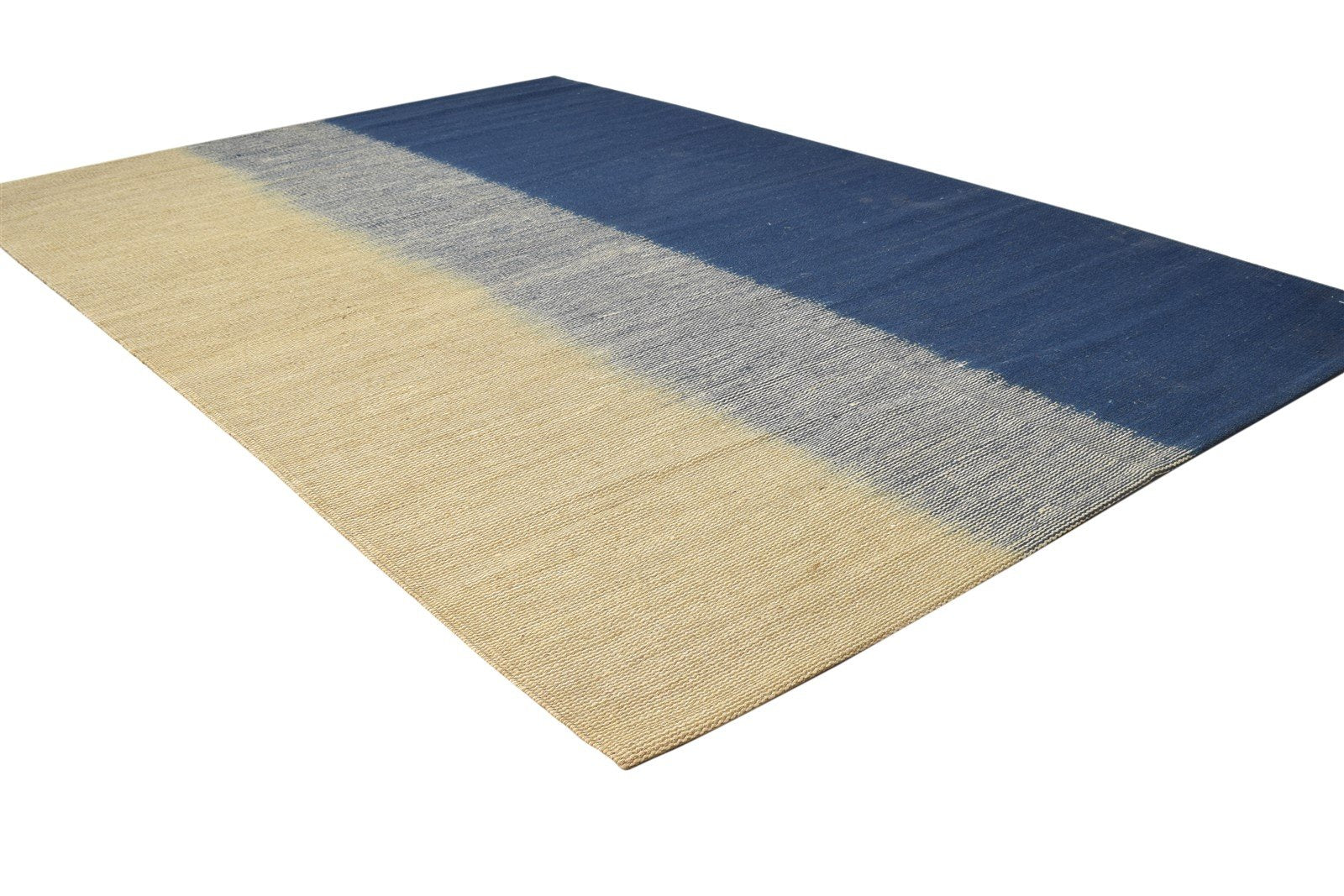 Wool Multi Rug 4' X 6' Modern Hand Woven Scandinavian Striped Room Size Carpet 