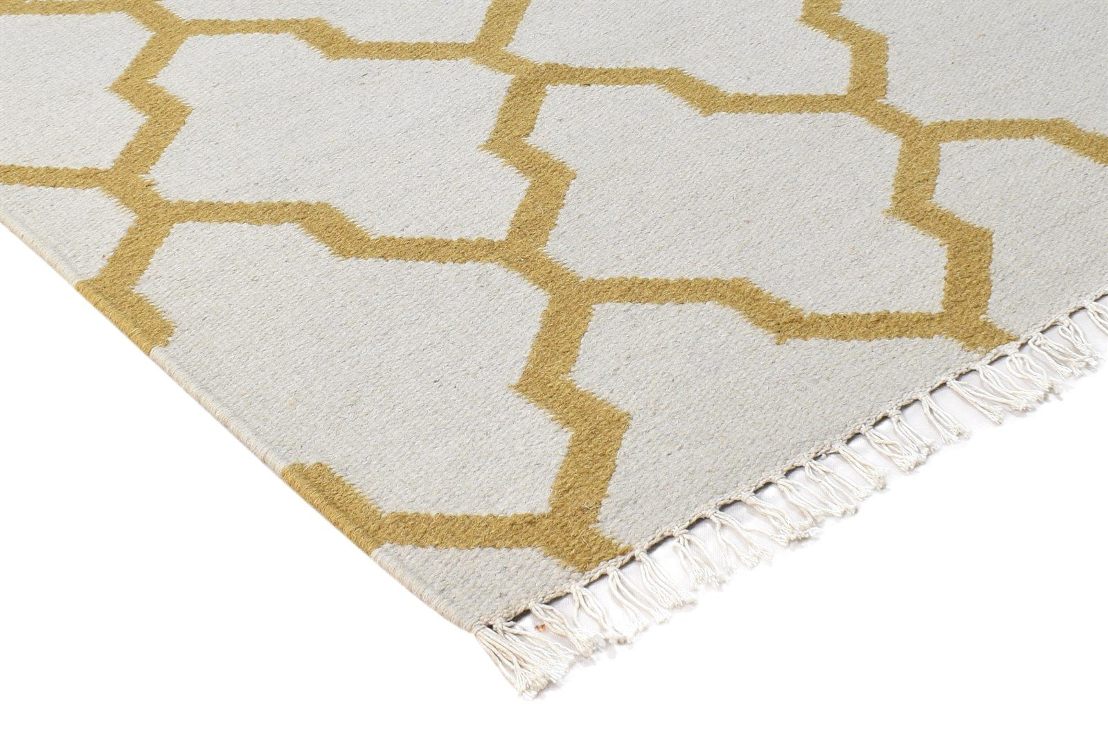 3' X 5' Rug Wool Ivory Modern Hand Woven Moroccan Trellis Room Size Carpet 