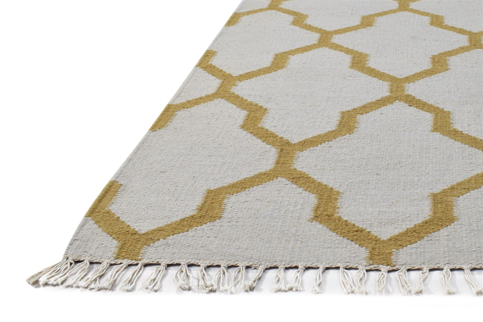 3' X 5' Rug Wool Ivory Modern Hand Woven Moroccan Trellis Room Size Carpet 