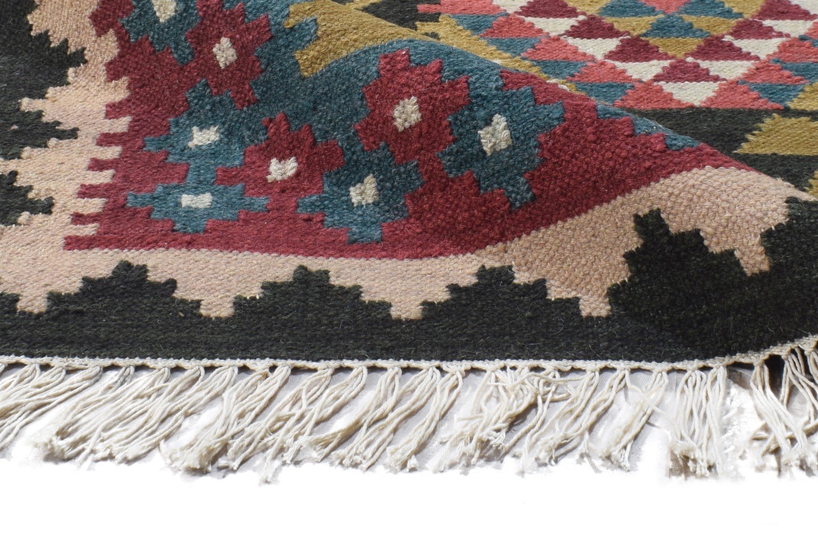 Dhurrie Multi Wool Rug 4' X 6' Persian Oriental Southwestern Room Size Carpet 