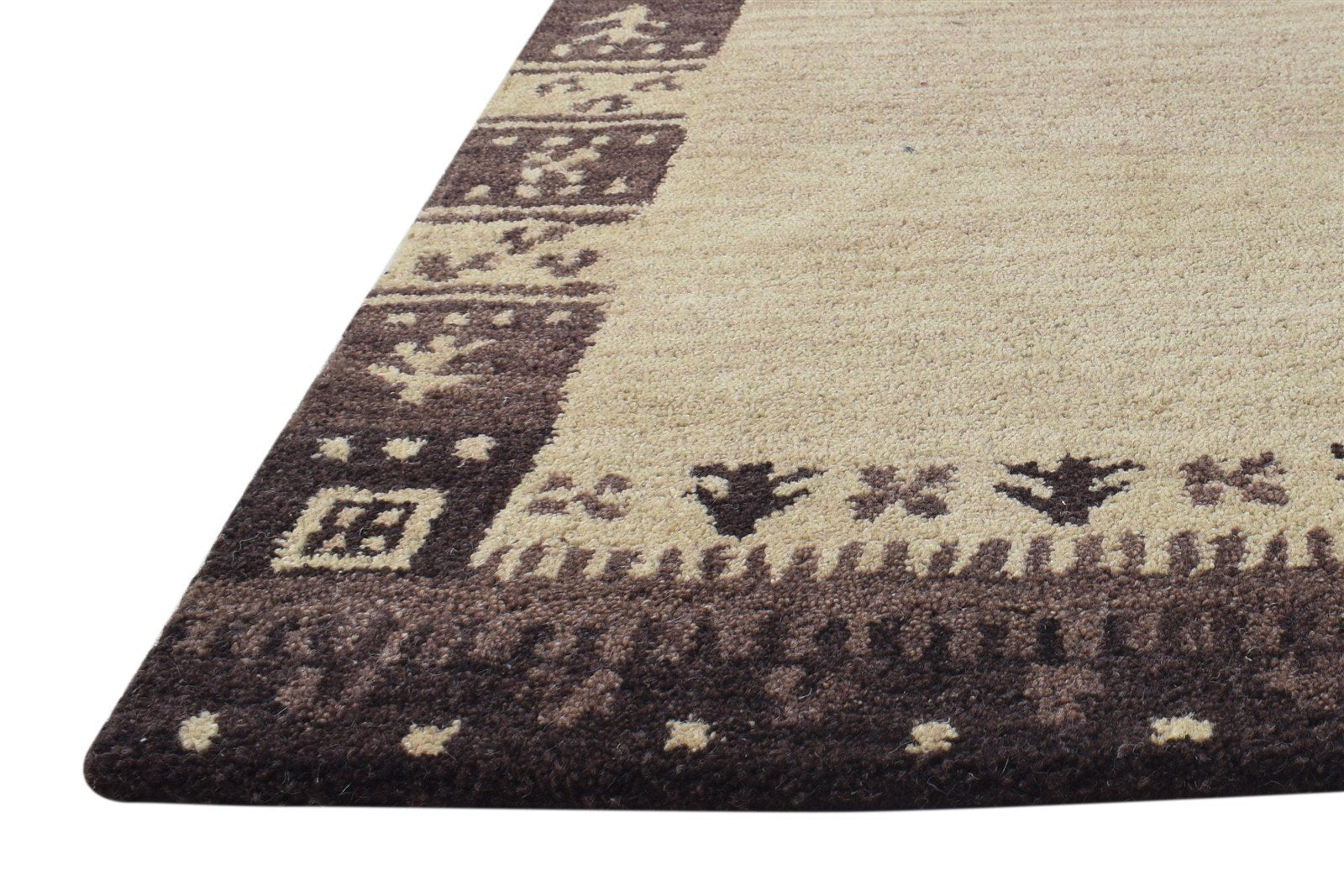 2'6 X 3' Rug Wool Ivory Persian Hand Tufted Southwestern Tribal Small Carpet 