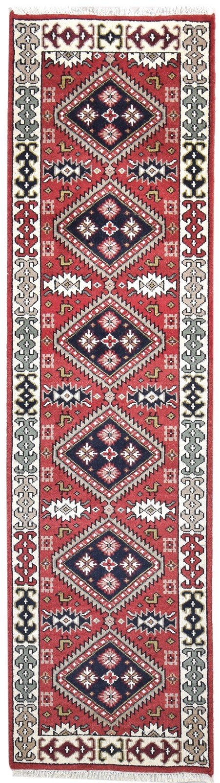 Hand Knotted Red Wool Rug 3' X 9' Persian Serapi Oriental Small Runner 