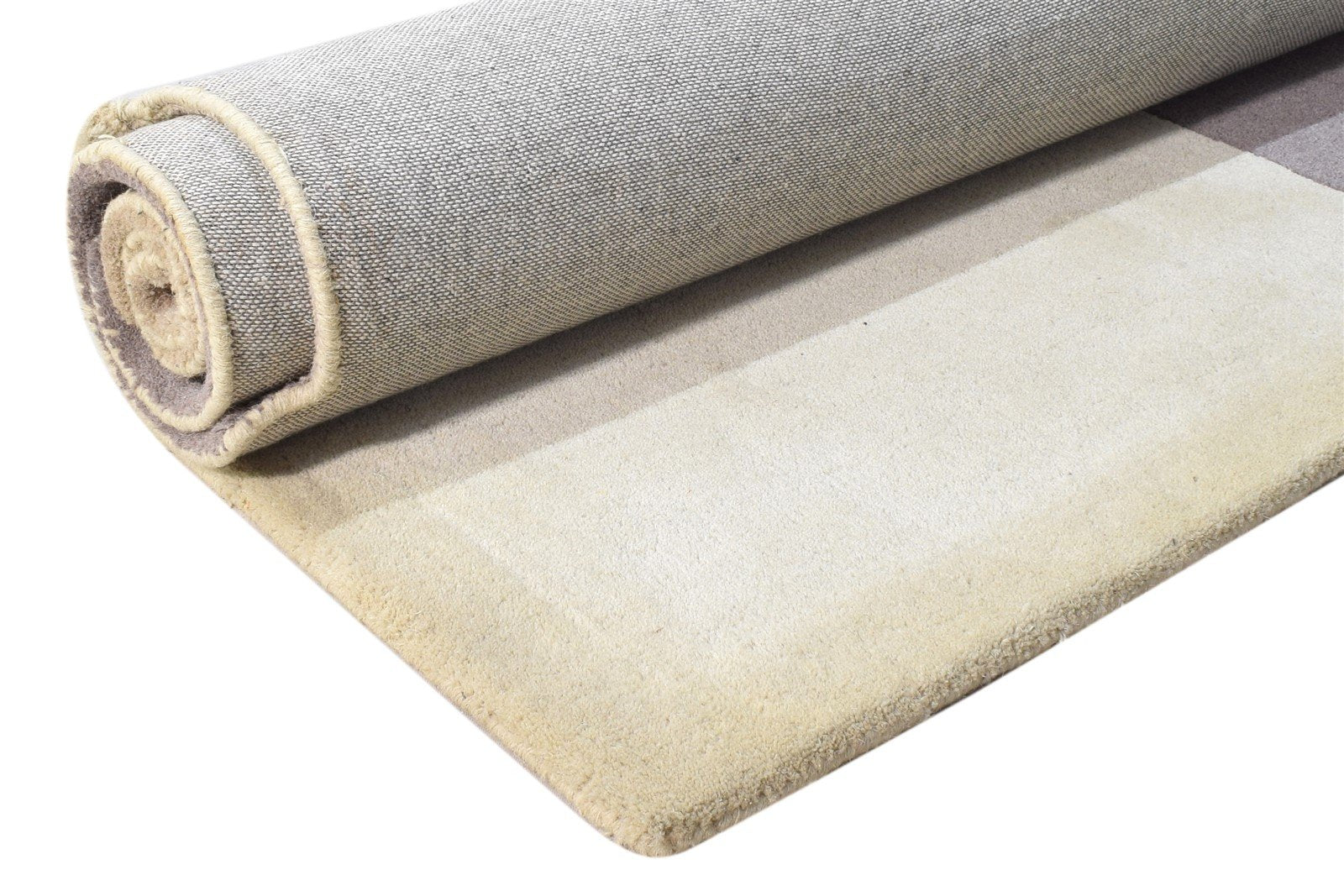 Hand Tufted Beige Wool Rug 5' X 8' Modern French Abstract Room Size Carpet 