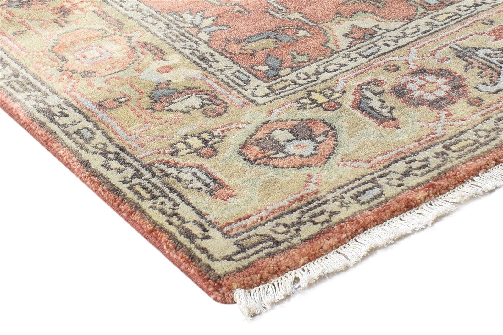 Hand Knotted Rust Wool Rug 4' X 6' Persian Oushak Oriental Room Size Carpet 