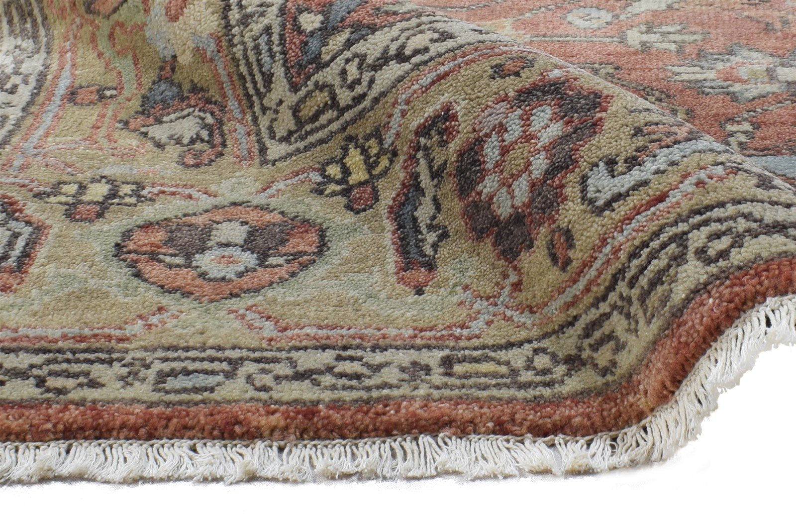 Hand Knotted Rust Wool Rug 4' X 6' Persian Oushak Oriental Room Size Carpet 