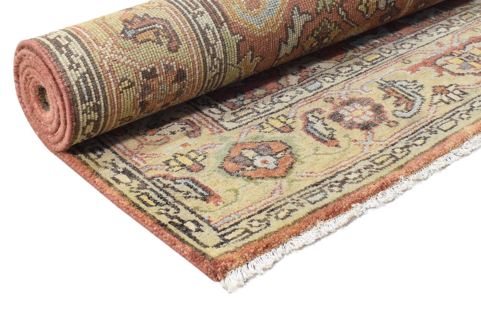 Wool Rust Rug 4' X 6' Persian Hand Knotted Oushak Oriental Room Size Carpet 