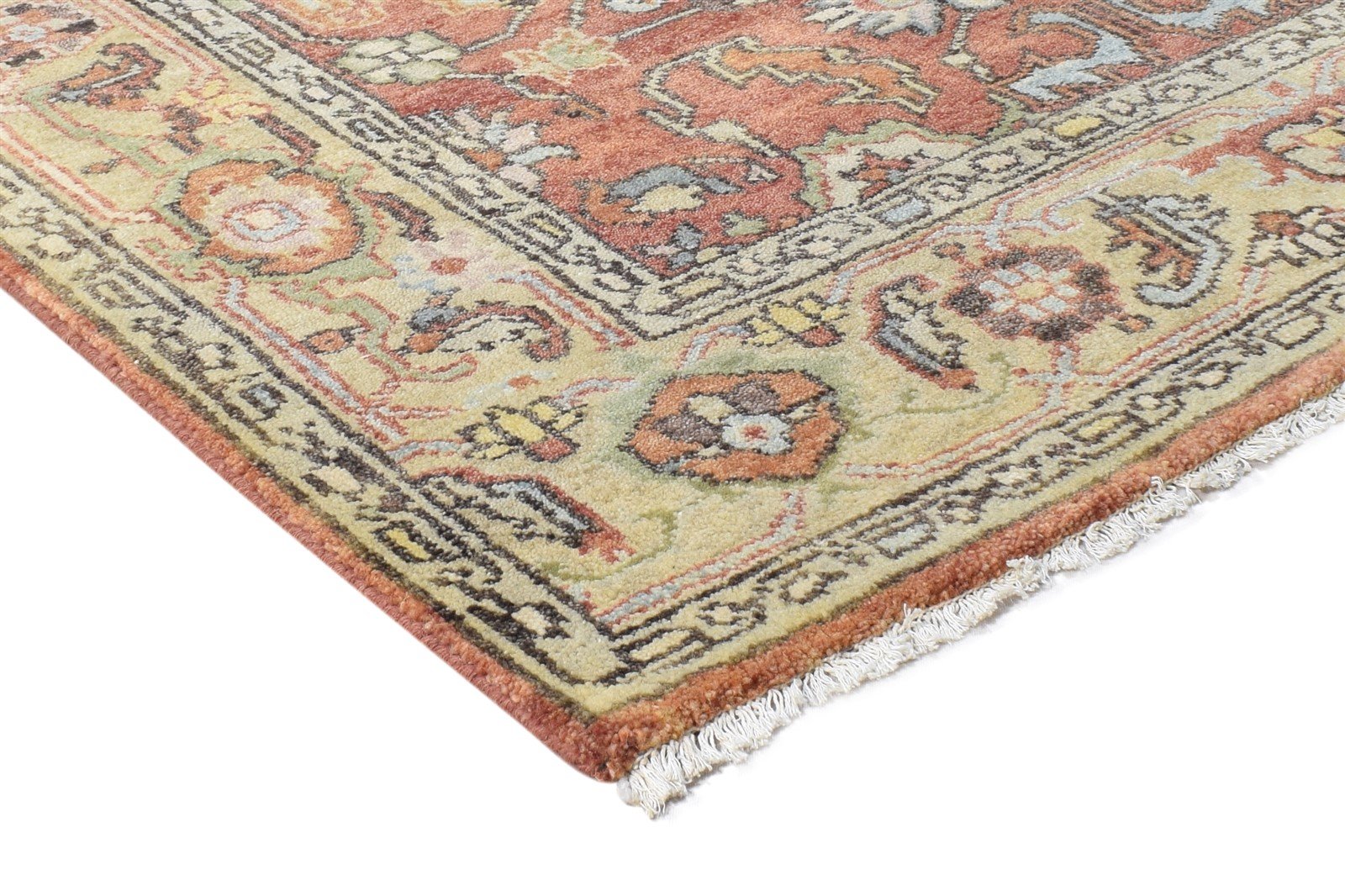 Wool Rust Rug 4' X 6' Persian Hand Knotted Oushak Oriental Room Size Carpet 