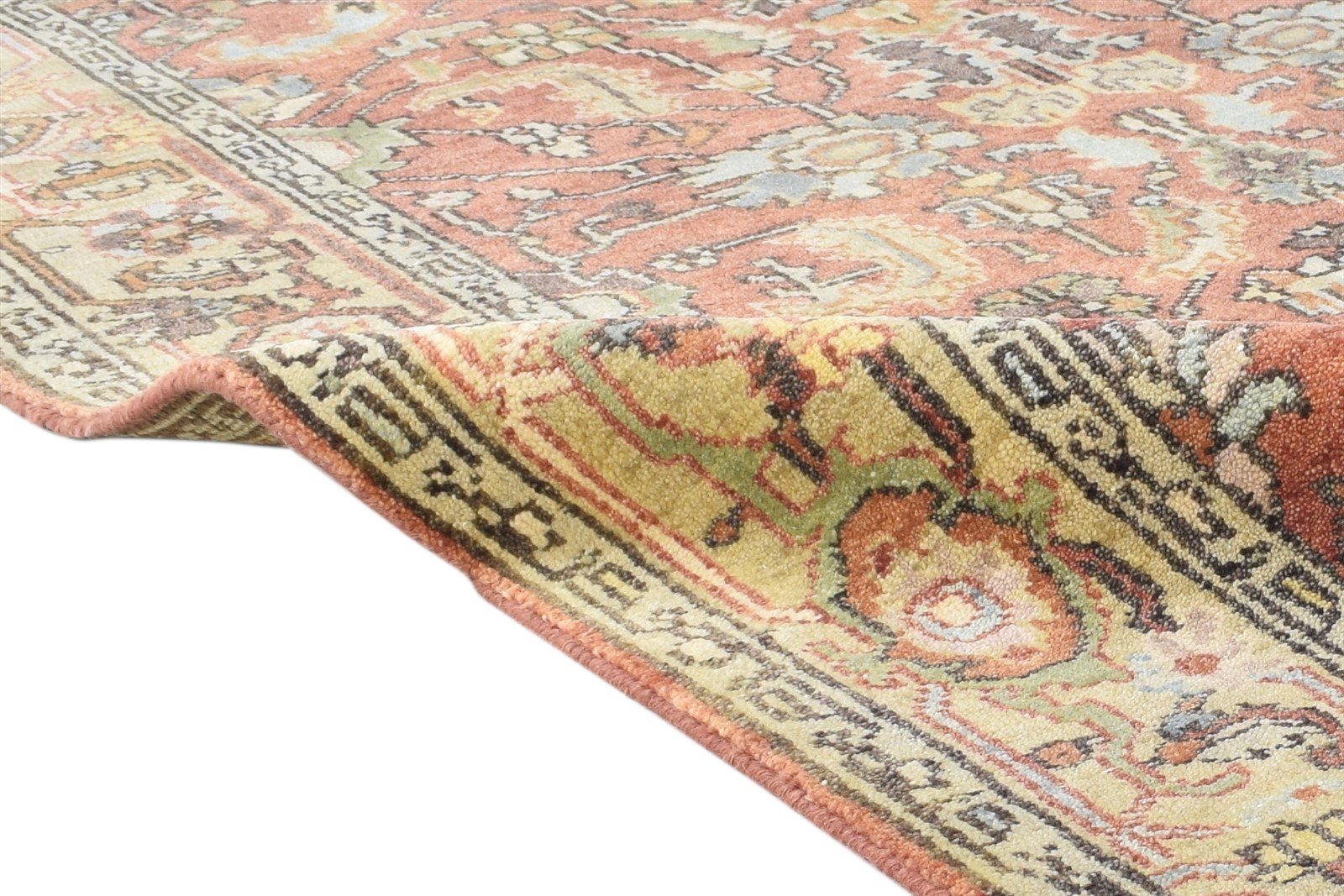 Wool Rust Rug 4' X 6' Persian Hand Knotted Oushak Oriental Room Size Carpet 