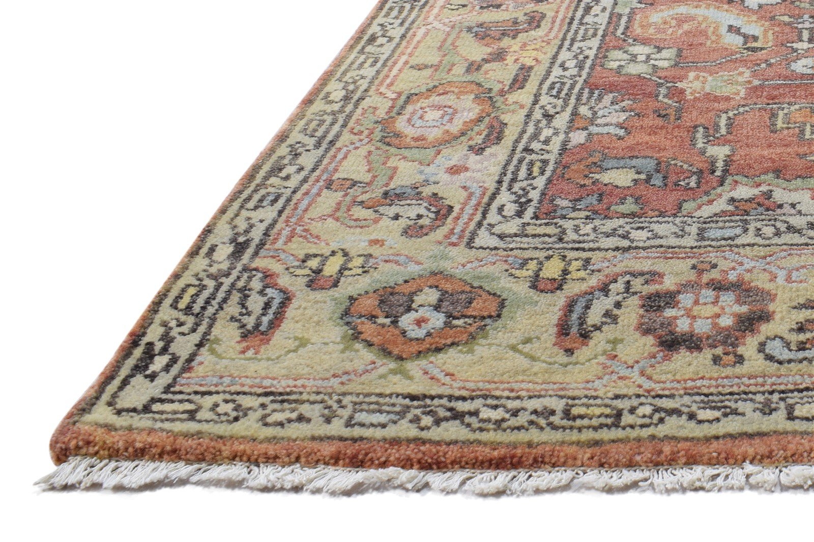 Wool Rust Rug 4' X 6' Persian Hand Knotted Oushak Oriental Room Size Carpet 