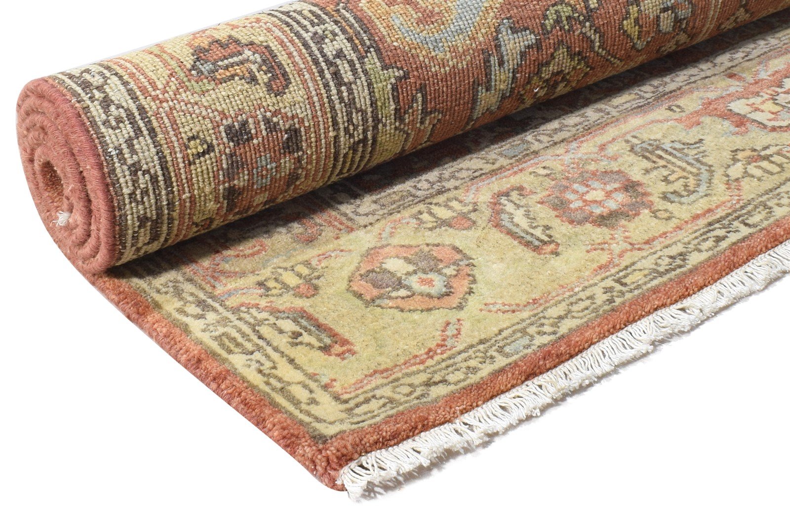 Rust Wool Rug 4' X 6' Persian Hand Knotted Mughal Oriental Room Size Carpet 