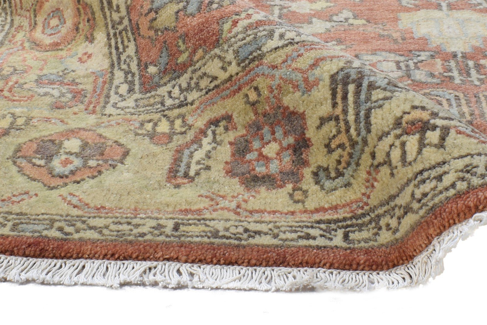 Rust Wool Rug 4' X 6' Persian Hand Knotted Mughal Oriental Room Size Carpet 