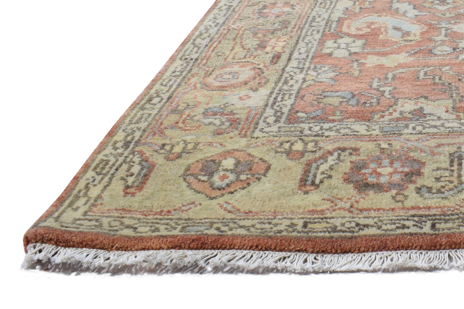 Rust Wool Rug 4' X 6' Persian Hand Knotted Mughal Oriental Room Size Carpet 