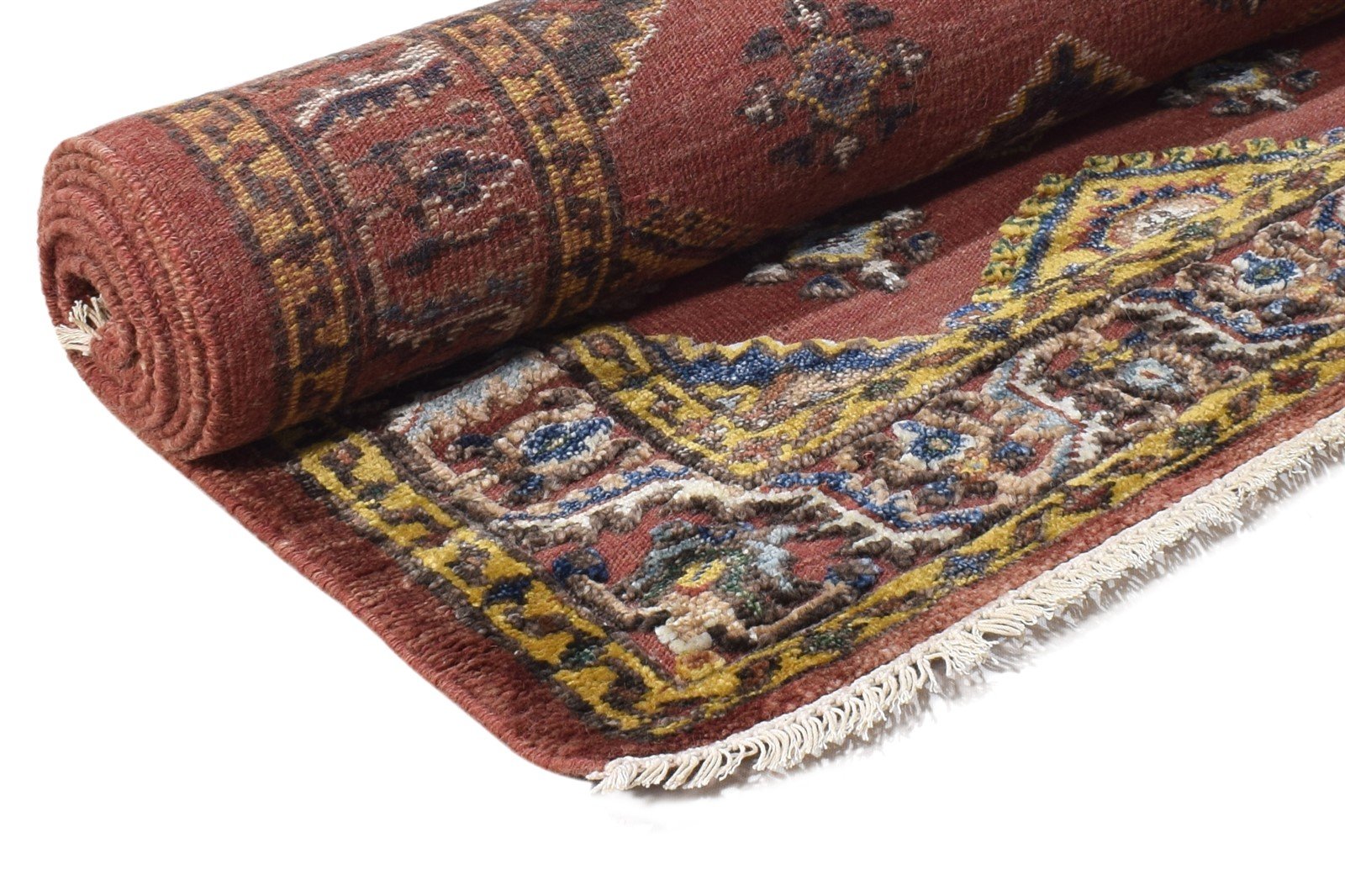 Rust Rayon From Bamboo Rug 3X9 Persian Hand Knotted Nain Oriental Small Runner 