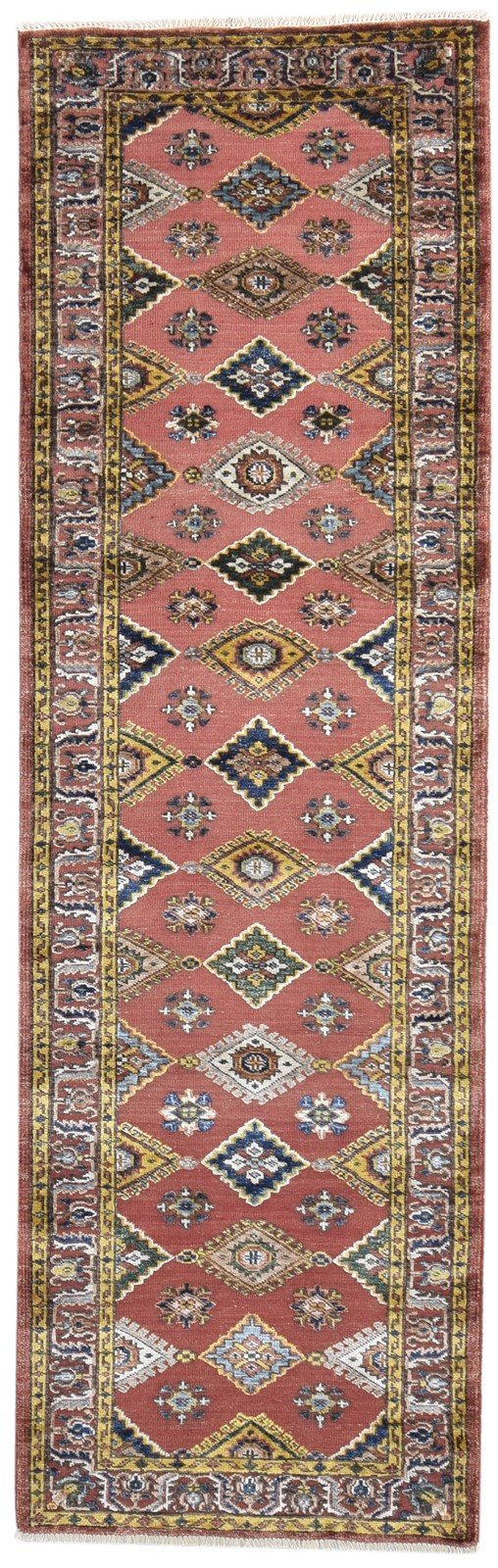 Rust Rayon From Bamboo Rug 3X9 Persian Hand Knotted Nain Oriental Small Runner 