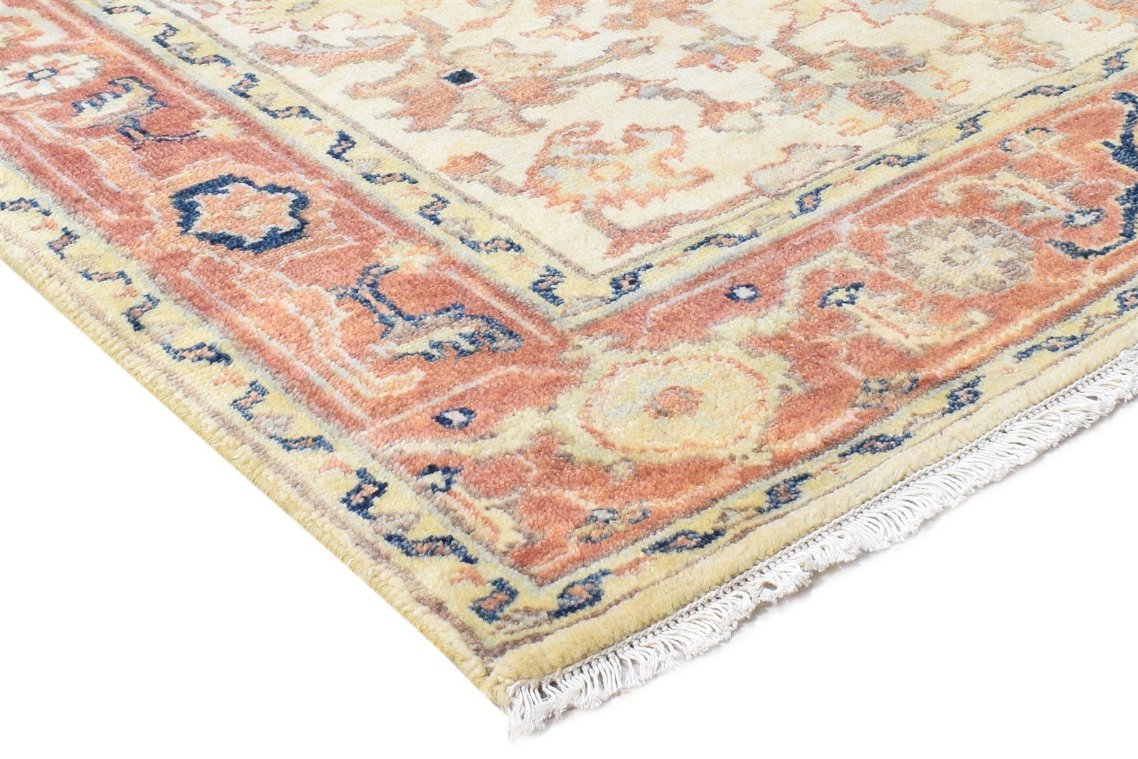 4' X 6' Rug Wool Cream Persian Hand Knotted Oushak Oriental Room Size Carpet 