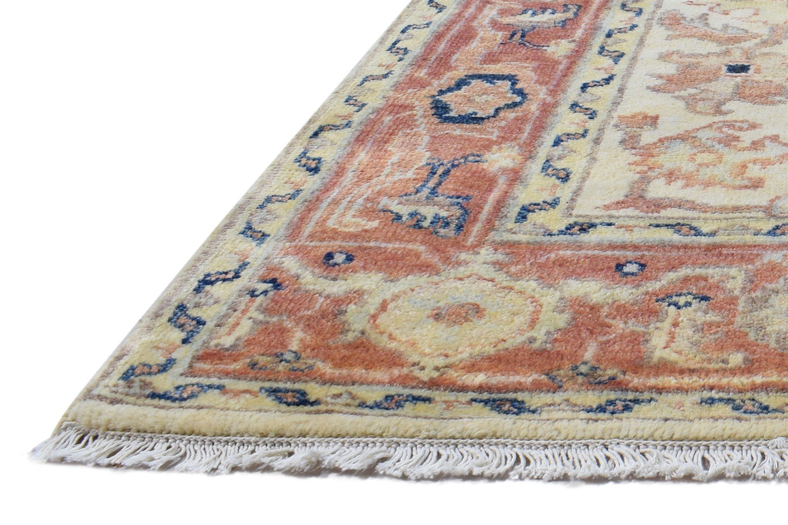 4' X 6' Rug Wool Cream Persian Hand Knotted Oushak Oriental Room Size Carpet 