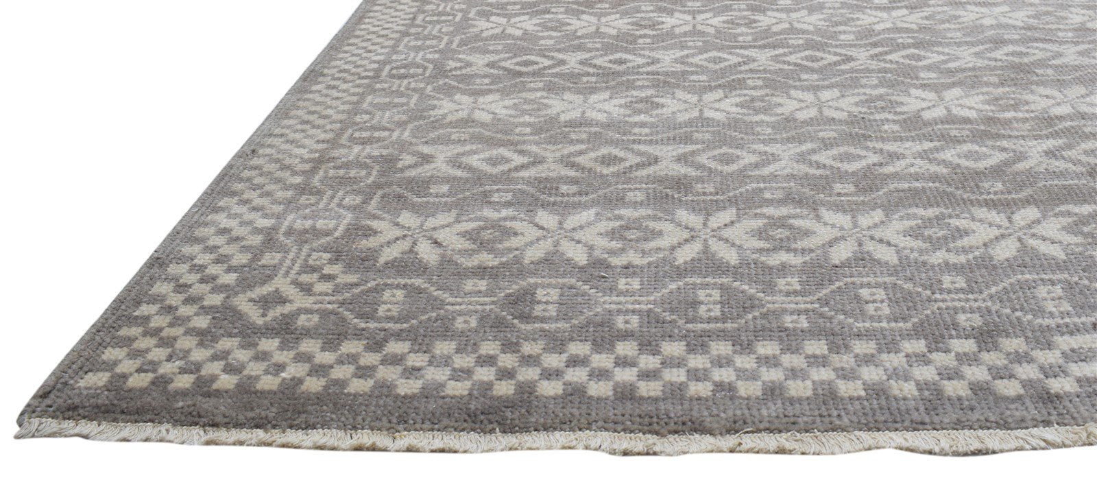 Wool Brown Rug 5' X 8' Modern Hand Knotted Scandinavian Floral Room Size Carpet