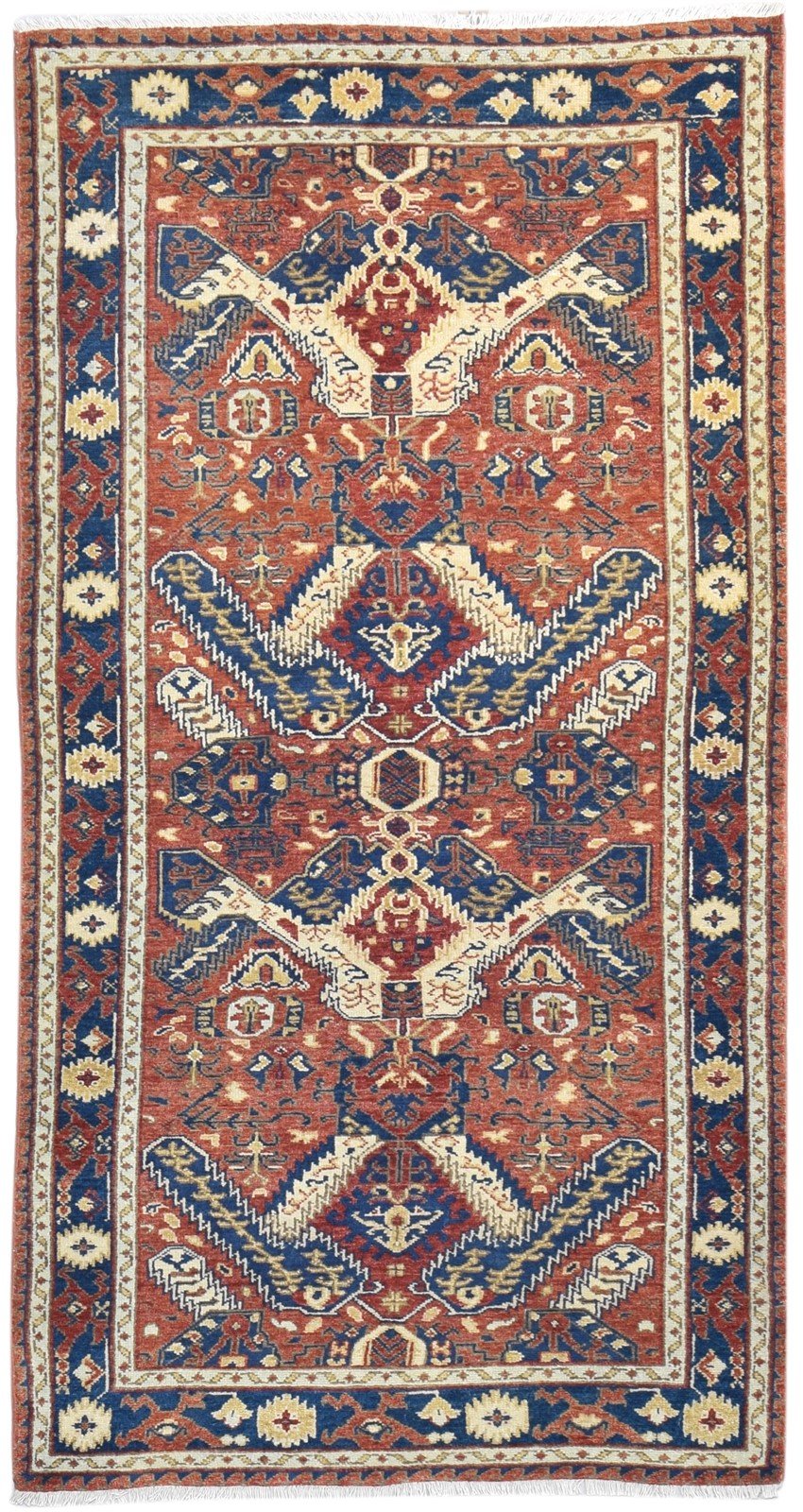 4' X 8' Rug Wool Red Persian Hand Knotted Kazak Oriental Room Size Runner 