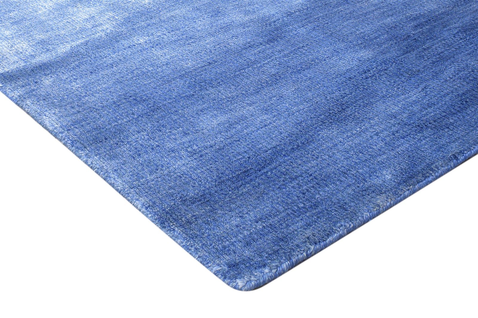 5' X 8' Rug Wool / Silk Blue Modern Handloom Bohemian Solid Room Size Carpet 