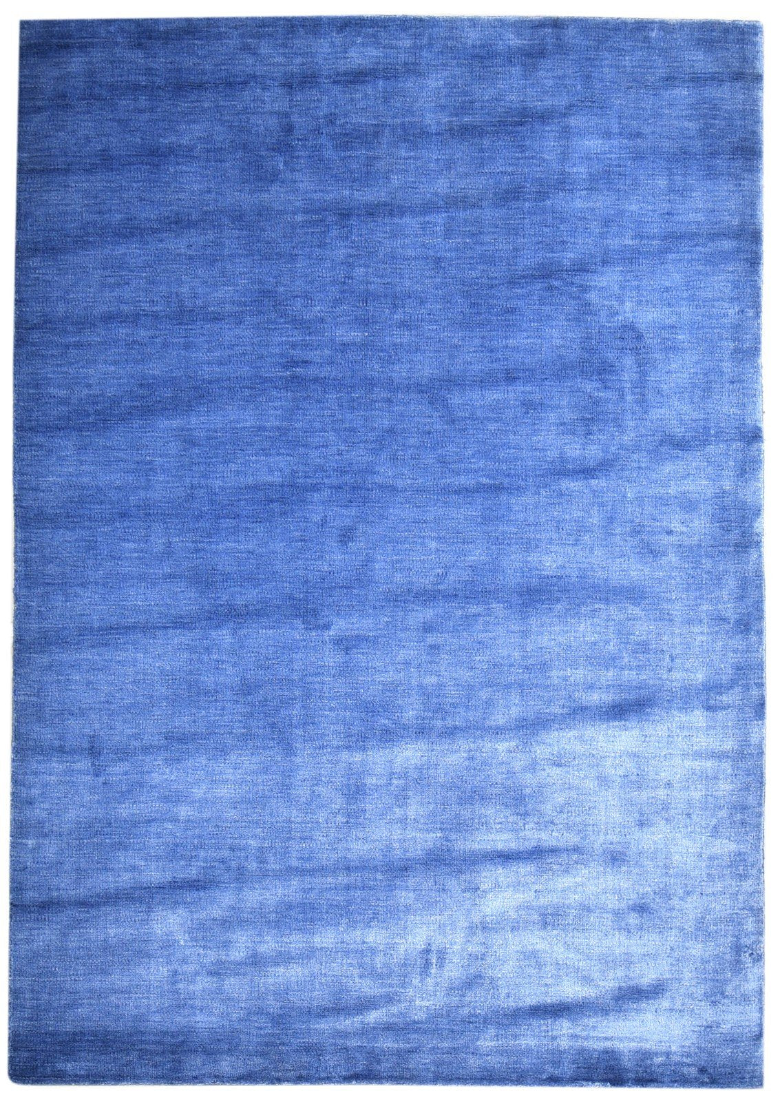 5' X 8' Rug Wool / Silk Blue Modern Handloom Bohemian Solid Room Size Carpet 