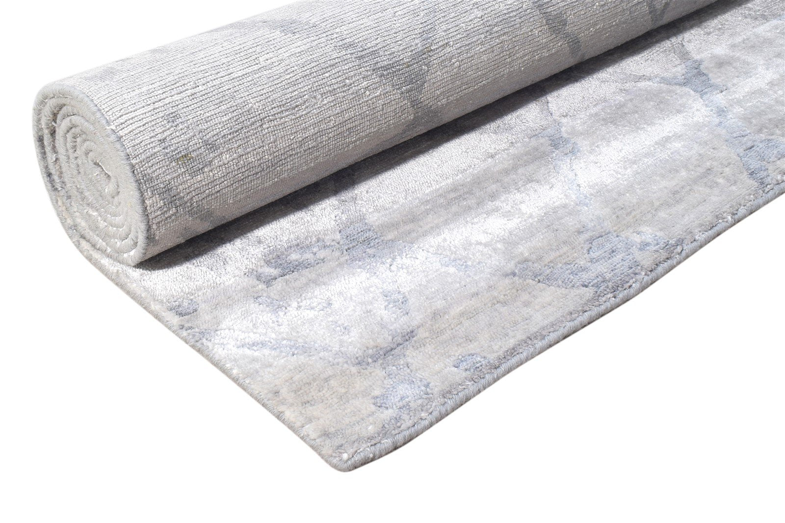 Rayon From Bamboo Grey Rug 6X9 Modern Hand Knotted American Abstract Room Size 