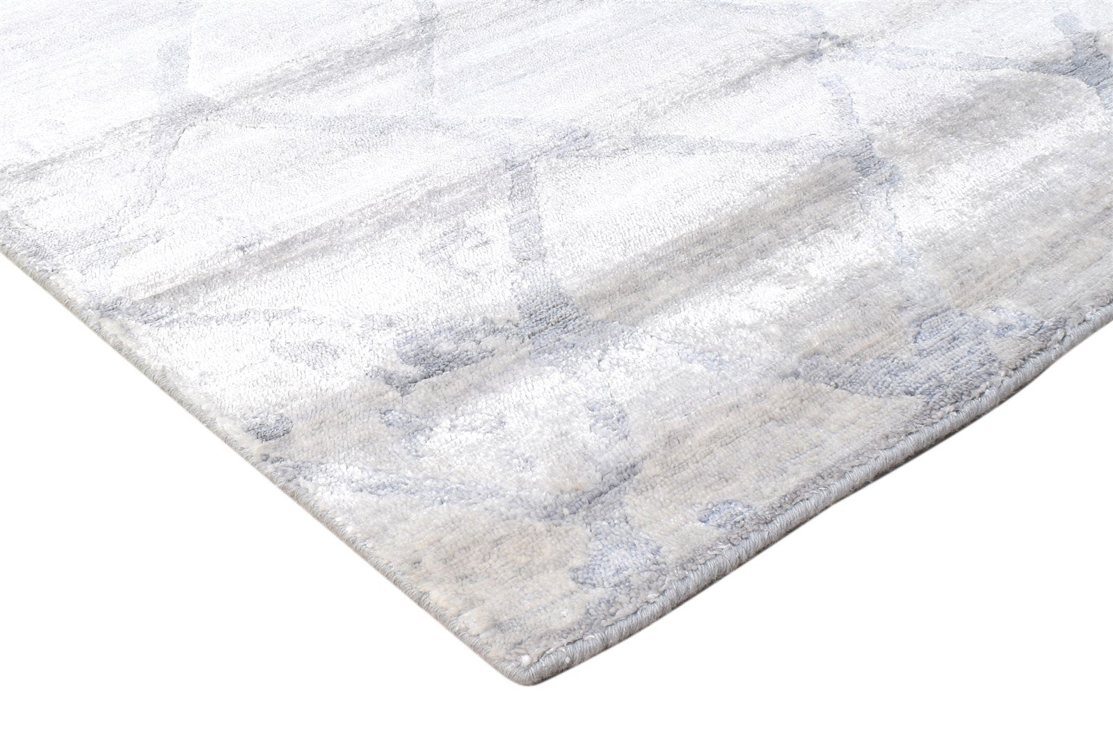 Rayon From Bamboo Grey Rug 6X9 Modern Hand Knotted American Abstract Room Size 