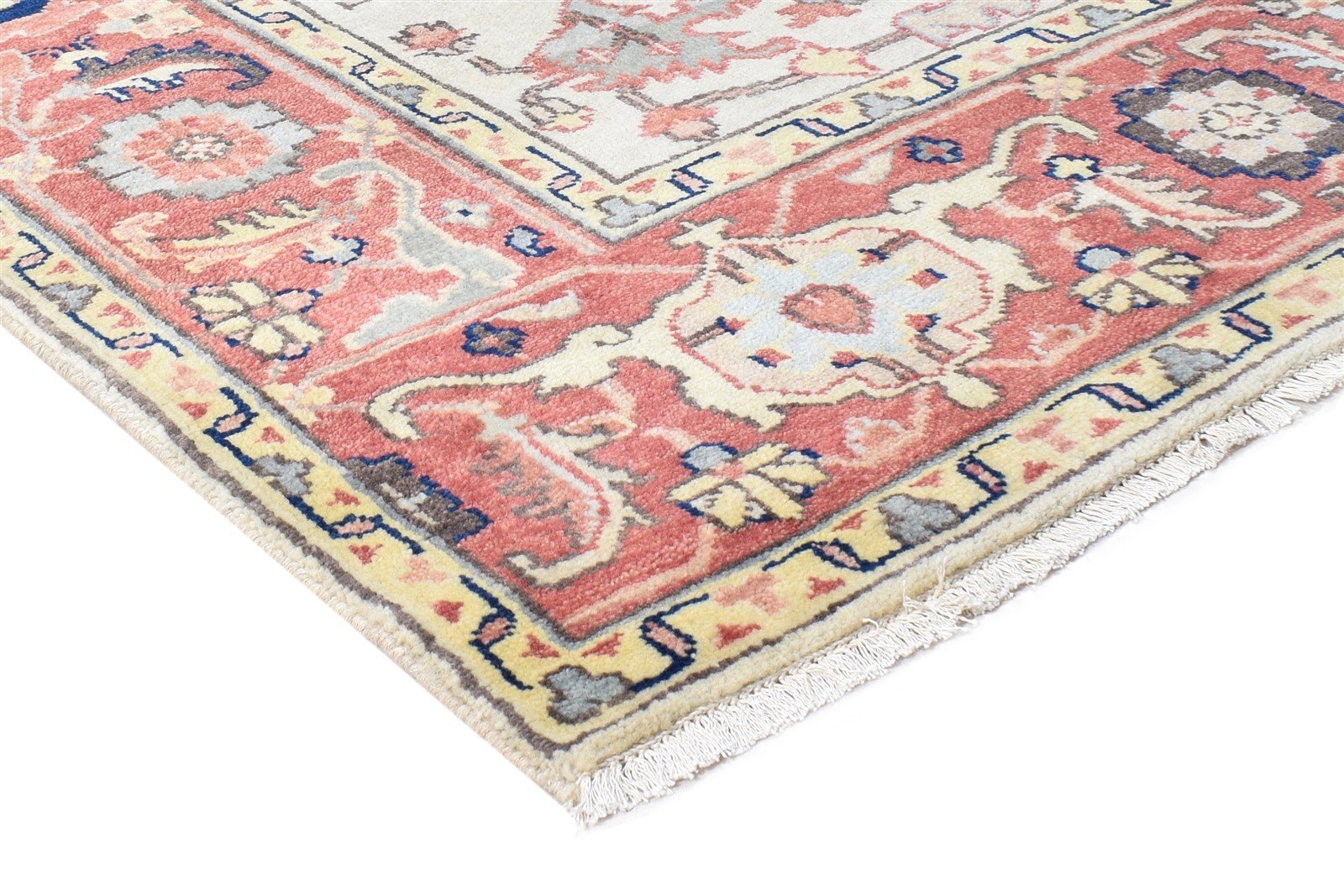 Beige Wool Rug 6' X 9' Persian Hand Knotted Oushak Oriental Room Size Carpet 