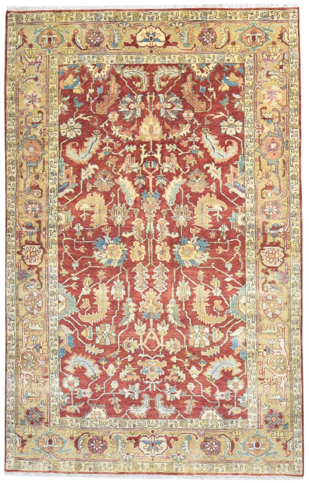 6' X 9' Rug Wool Rust Persian Hand Knotted Kashan Oriental Room Size Carpet 