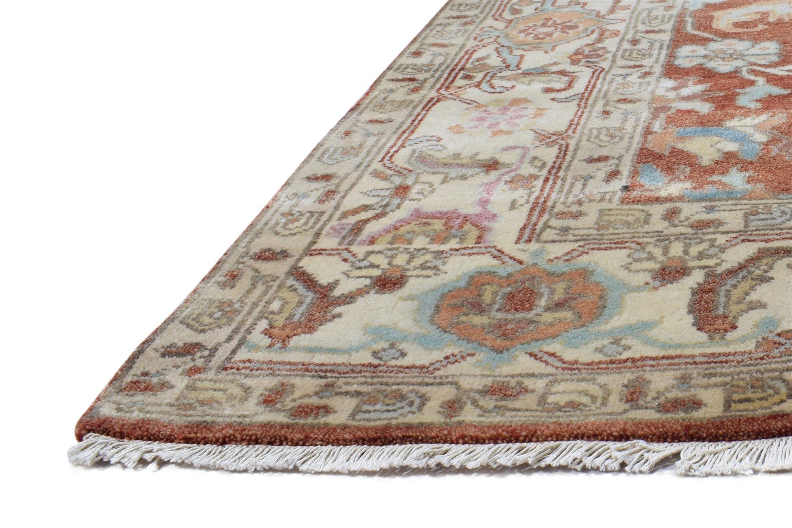 Rust Wool Rug 6' X 9' Persian Hand Knotted Mughal Oriental Room Size Carpet 