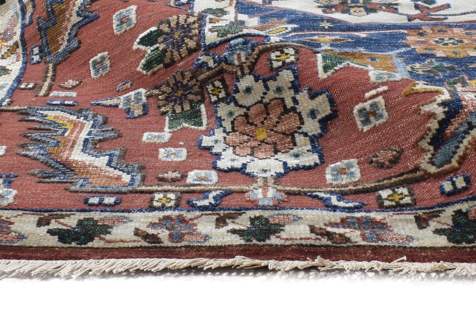 Wool / Silk Rust Rug 8' X 10' Persian Hand Knotted Serapi Oriental Large Carpet 