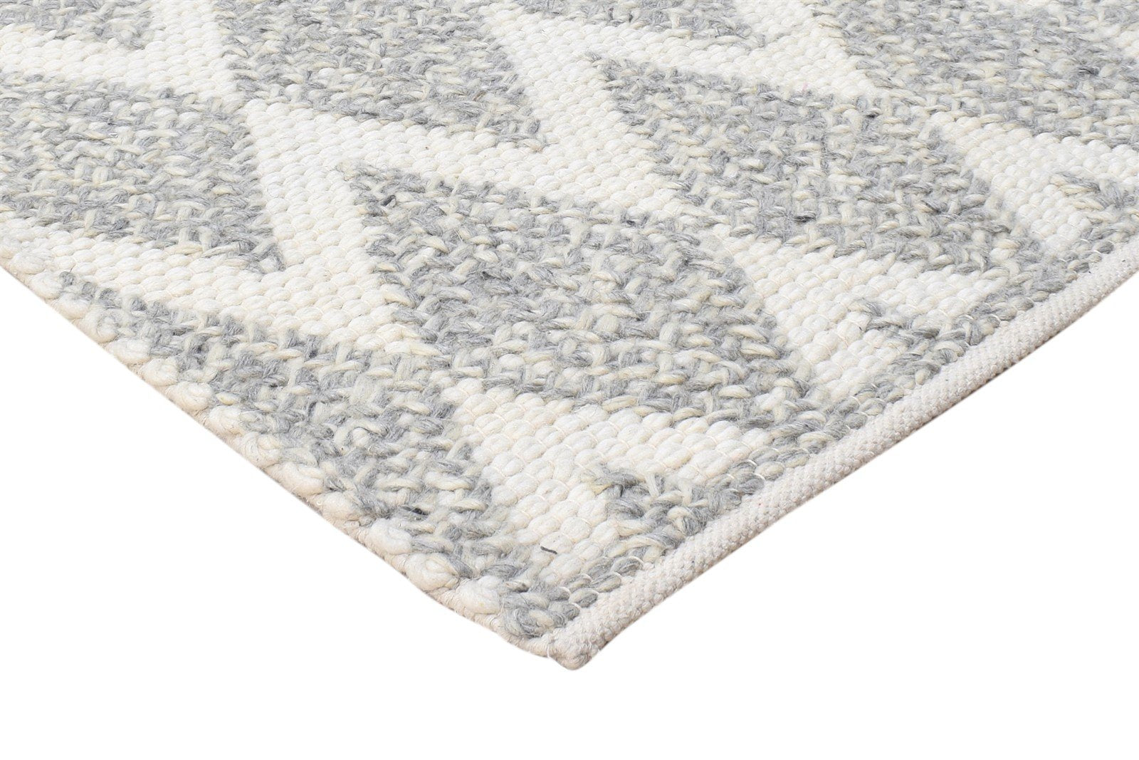 4' X 6' Rug Wool Grey Modern Hand Woven Scandinavian Nordic Room Size Carpet 