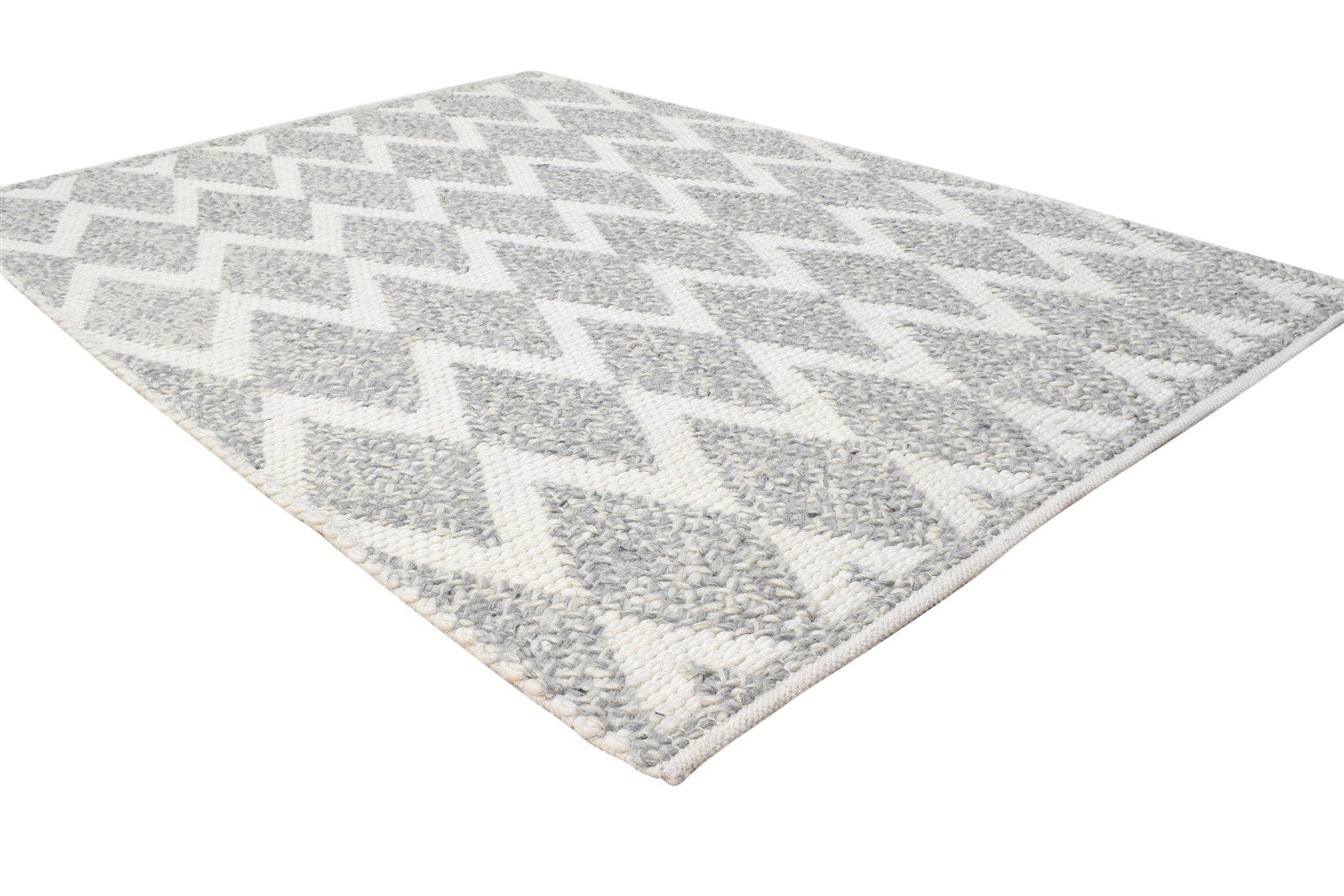 4' X 6' Rug Wool Grey Modern Hand Woven Scandinavian Nordic Room Size Carpet 