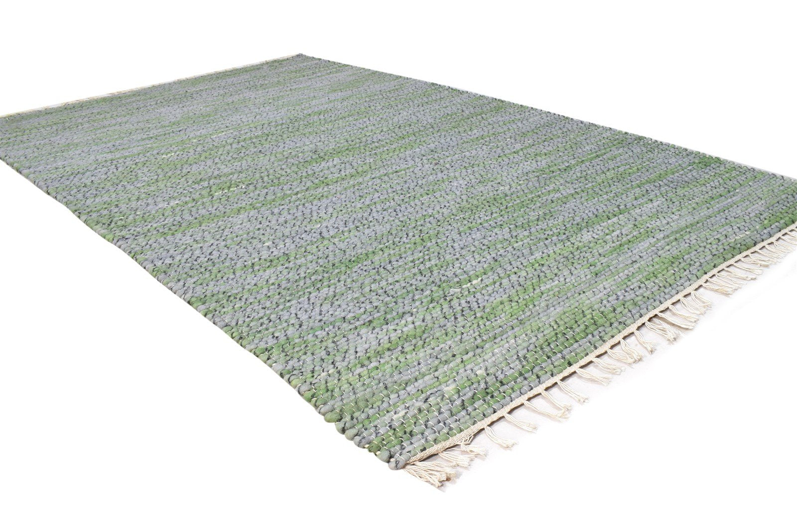 Grey Wool Rug 4' X 7' Modern Hand Woven Scandinavian Solid Room Size Carpet 