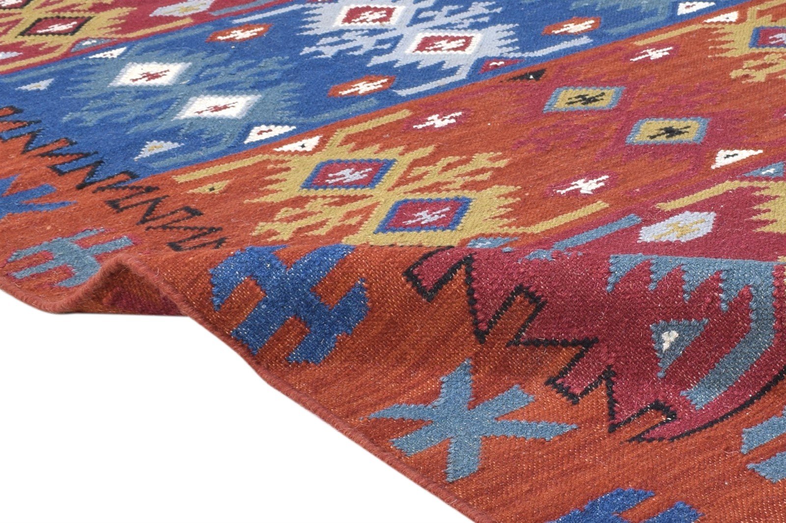 4' X 6' Rug Wool Red Southwestern Dhurrie American Tribal Room Size Carpet 